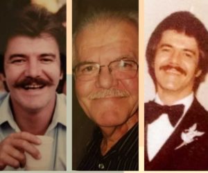 Three men with mustaches and tuxedos.