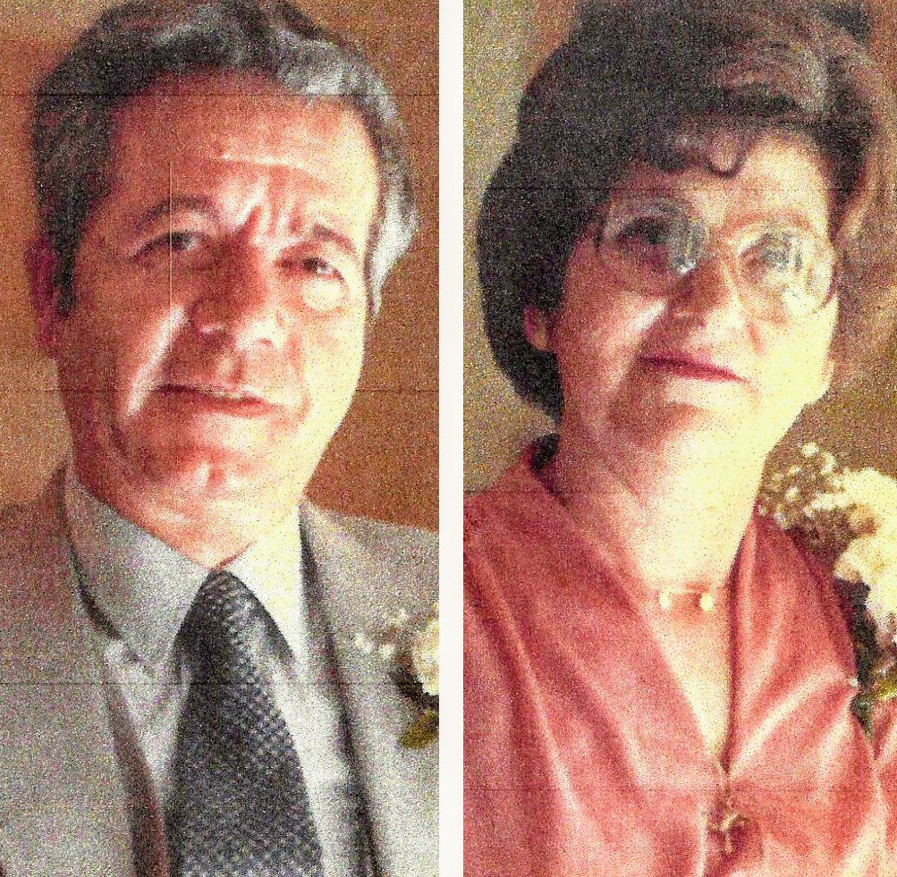 Two pictures of an older man and an older woman.
