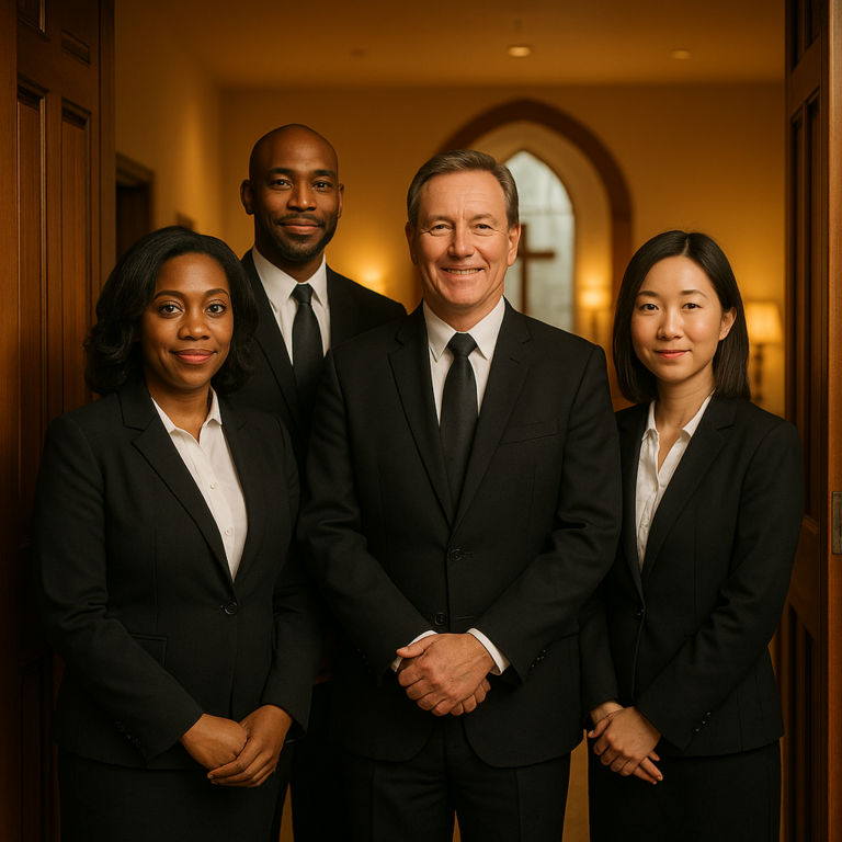 Team of funeral directors at Memory Eternal chapel